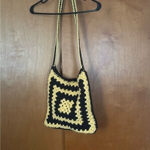 Handcrafted Black and yellow Crochet Bag